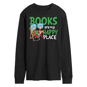 Men's Dr Seuss Books Are My Happy Place Long Sleeve Graphic Tee