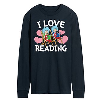 Men's Dr Seuss I Love Reading Long Sleeve Graphic Tee