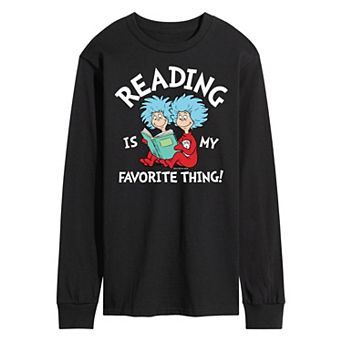 Men's Dr Seuss Reading Is My Favorite Long Sleeve Graphic Tee
