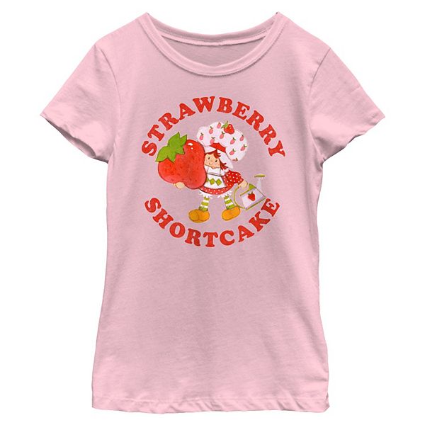 Girls 716 Strawberry Shortcake Holding Big Strawberry Graphic Tee