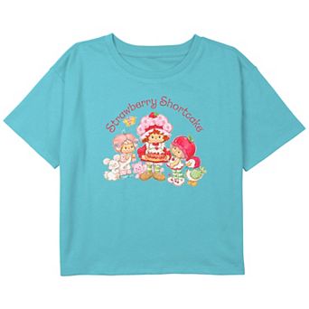 Girls 7-16 Strawberry Shortcake Curious Friends Boxy Crop Graphic Tee