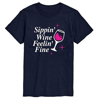 Men's Sippin Wine Feelin Fine Graphic Tee