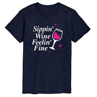 Men's Sippin Wine Feelin Fine Graphic Tee