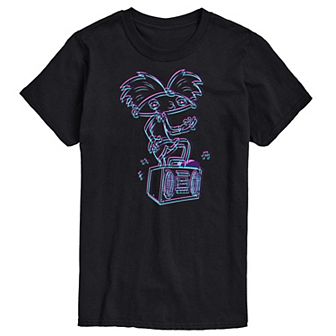 Big & Tall Hey Arnold! 3D Arnold Portrait Graphic Tee