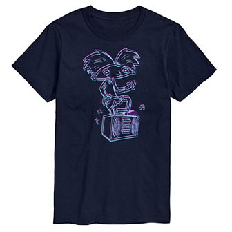 Big & Tall Hey Arnold! 3D Arnold Portrait Graphic Tee