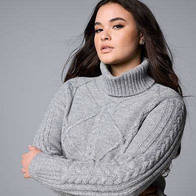 Women's Simply Vera Vera Wang Cable Knit Pullover Sweater