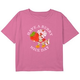 Girls 7-16 Strawberry Shortcake Have A Berry Nice Day Boxy Crop Graphic Tee