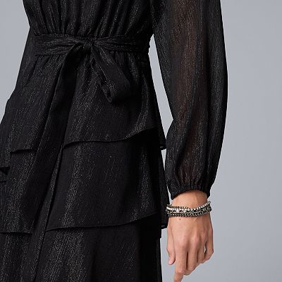 Petite Simply Vera Vera Wang Long Sleeve Cocktail Dress