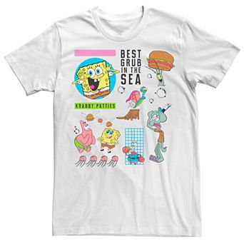 Big & Tall SpongeBob SquarePants Krabby Patties Best Grub In The Sea Graphic Tee