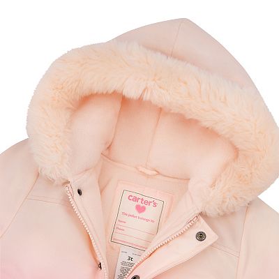 Coats 0-3 Months Carters Baby Girl Snowsuit Fleece Lined Pink One