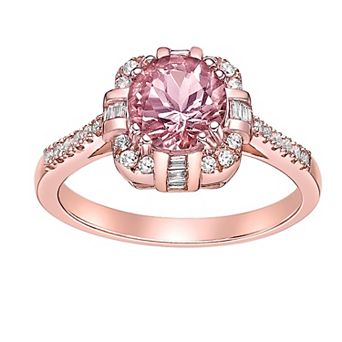 Gemminded 10k Rose Gold, Morganite & 1/4 Carat T.W. Diamond Ring
