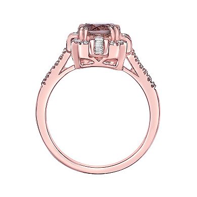 Gemminded 10k Rose Gold, Morganite & 1/4 Carat T.W. Diamond Ring