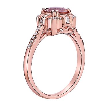 Gemminded 10k Rose Gold, Morganite & 1/4 Carat T.W. Diamond Ring