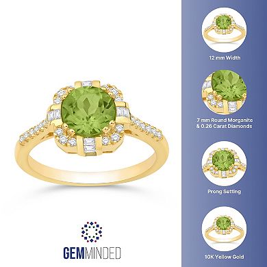 Gemminded 10k Gold, Peridot & 1/4 Carat T.W. Diamond Ring