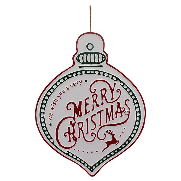 St. Nicholas Square® Enamel Metal Merry Christmas Ornament Wall Decor