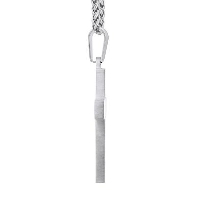 Men's Stainless Steel & Carbon Fiber Cross Pendant Necklace