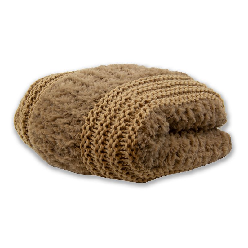 Donna Sharp Plush Knit Throw Blanket, Brown