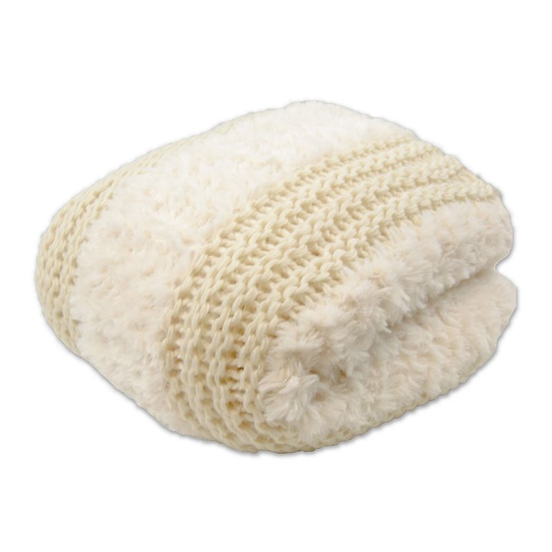 63091622 Donna Sharp Plush Knit Throw Blanket, White sku 63091622