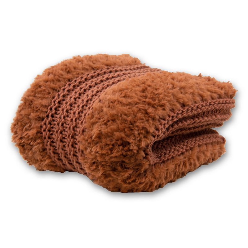 Donna Sharp Plush Knit Throw Blanket, Brown