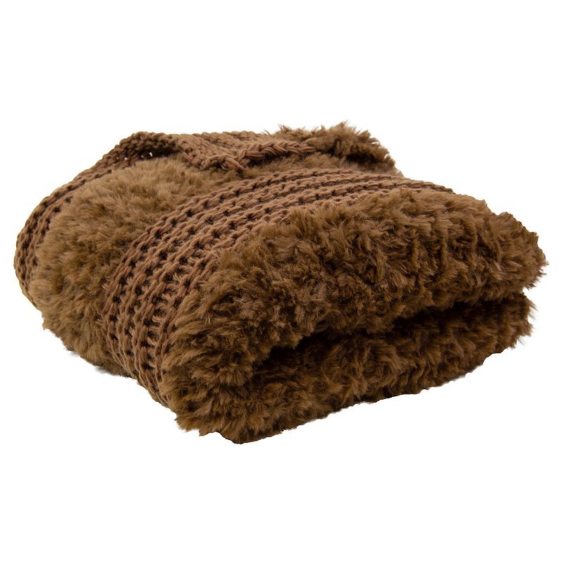 Donna Sharp Plush Knit Throw Blanket, Brown