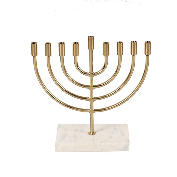 Celebrate Together™ Hanukkah Brass Menorah with Stone Base