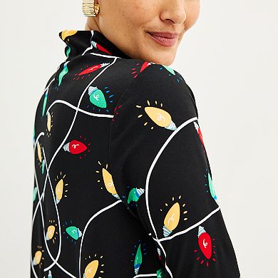 Celebrate Together Brushed Mockneck Swing Dress