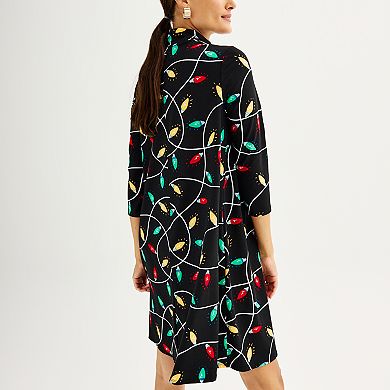 Celebrate Together Brushed Mockneck Swing Dress