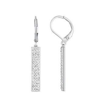 Chrystina Crystal Pave Bar Dangle Earrings