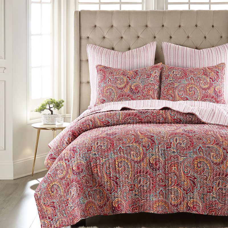 80407238 Levtex Home Kimpton Quilt Set with Shams, Red, Twi sku 80407238