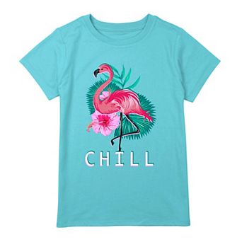 Girls 7-16 Flamingo And Flora Chill Graphic Tee