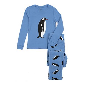 Leveret Little Kids Cotton Top And Fleece Pants Pajamas Penguin