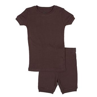 Leveret Toddler Two Piece Cotton Short Pajamas Neutral Solid Color