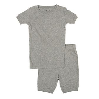 Leveret Toddler Two Piece Cotton Short Pajamas Neutral Solid Color