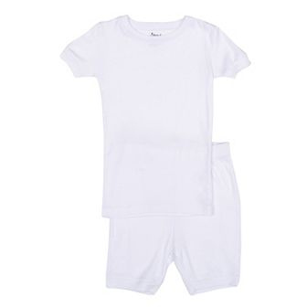 Leveret Toddler Two Piece Cotton Short Pajamas Neutral Solid Color