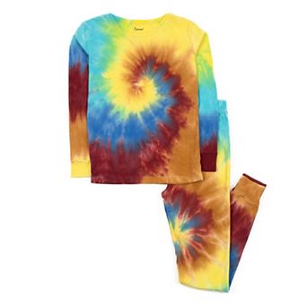 Leveret Big Kids Two Piece Cotton Pajamas Tie Dye Boys