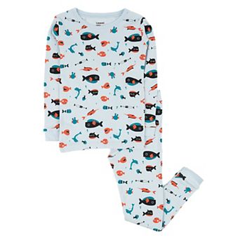Leveret Little Kids Two Piece Cotton Pajamas Overall Sharks