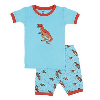 Leveret Little Kids Two Piece Cotton Short Pajamas Blue Trex