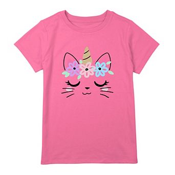 Girls 7-16 Kittycorn Happy Face Graphic Tee