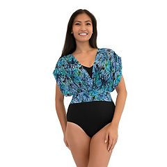 Women's A Shore Fit Beyond Eden Mesh Tummy Solutions V Neck