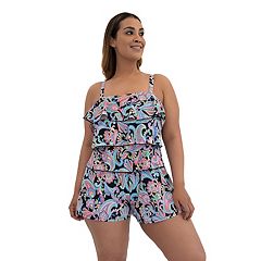 Women's A Shore Fit Print Mesh Handkerchief Swim Top