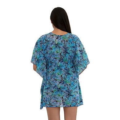 Women's A Shore Fit Beyond Eden Mesh Fit 4 All Solutions V Neck Drawstring Swim Cover Up