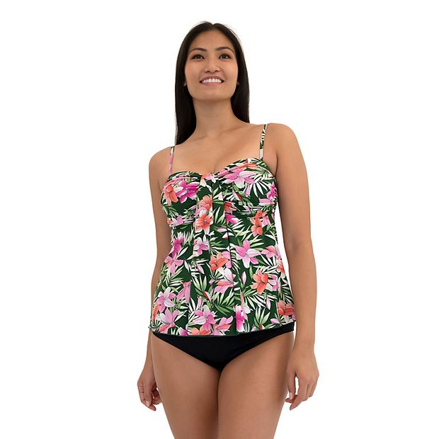 Women's A Shore Fit Lillies Tummy Solutions Waterfall Swim Top