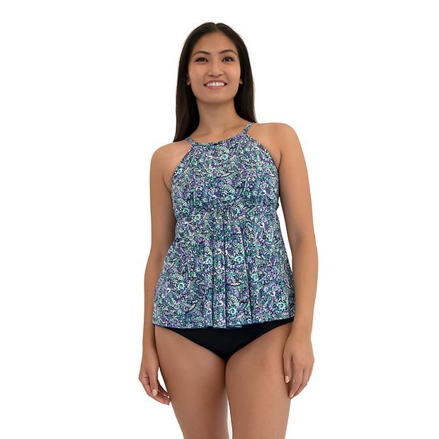 Women's A Shore Fit Swish Hip Solutions High-Neck Tankini Top
