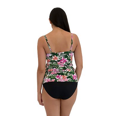 Women's A Shore Fit Lillies Tummy Solutions 3-Tier Bandeaukini Top