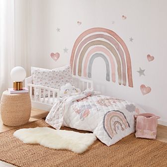 Levtex Home Rainbow Dreams 5 pc Toddler Quilt & Sheet Set with Decorative Pillow