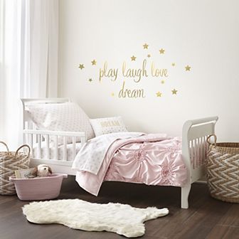Levtex Home Willow Pink 5 pc Toddler Quilt & Sheet Set with Decorative Pillow