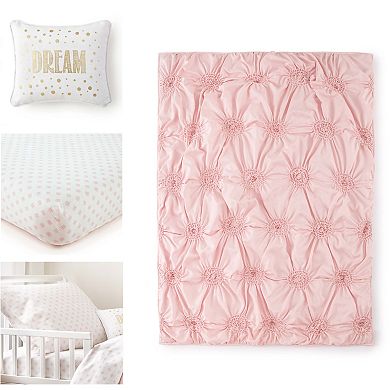 Levtex Home Willow Pink 5-piece Toddler Quilt & Sheet Set with Decorative Pillow