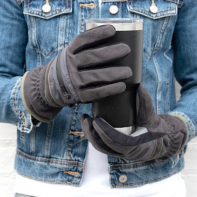 Men's isotoner Water Repellent Touchscreen Gloves with Zipper Pouch
