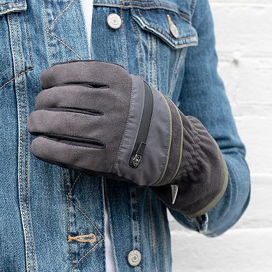 Men's isotoner Water Repellent Touchscreen Gloves with Zipper Pouch