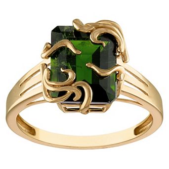 Tiara 10k Gold Chrome Diopside Medusa Ring